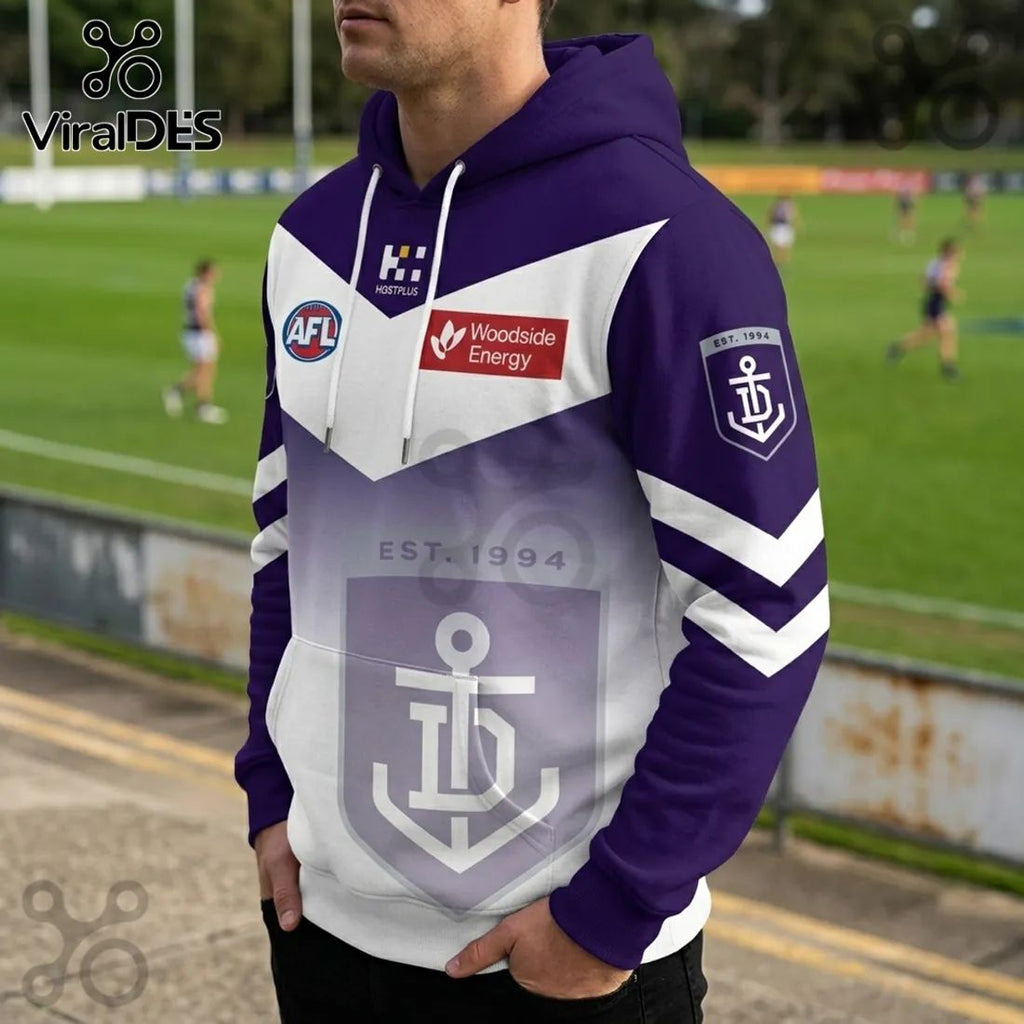 Fremantle Dockers AFL Purple White Gradient Hoodie