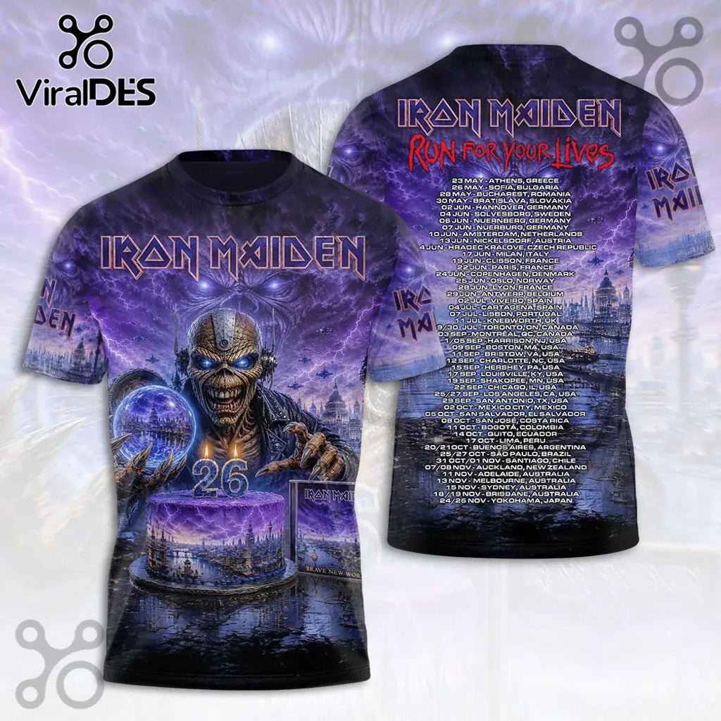Iron Maiden Run For Your Lives 2026 Tour Hoodie