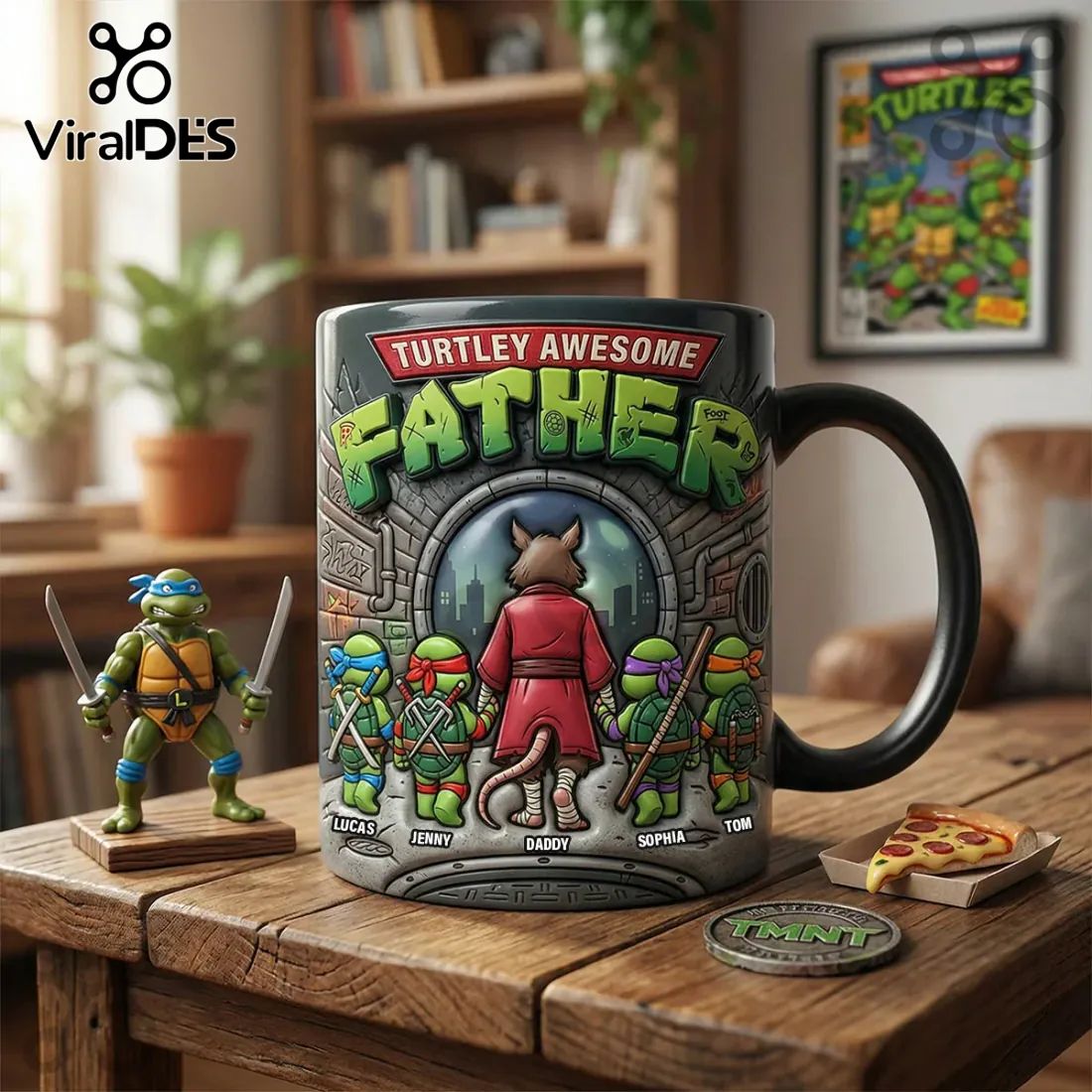 TMNT Father’s Day Personalized Turtley Awesome Coffee Mug