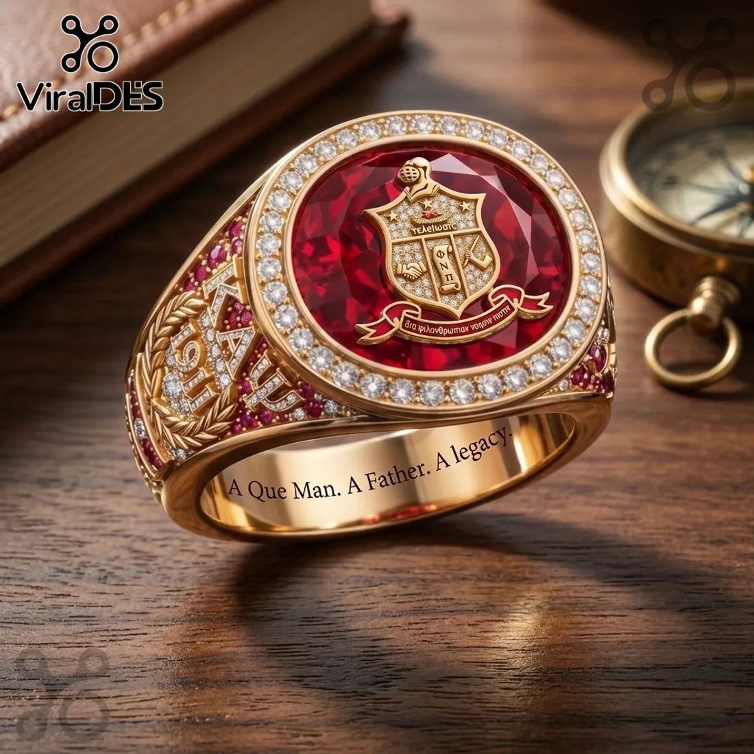 Kappa Alpha Psi Father’s Day Premium Gold Diamond Fraternity Ring