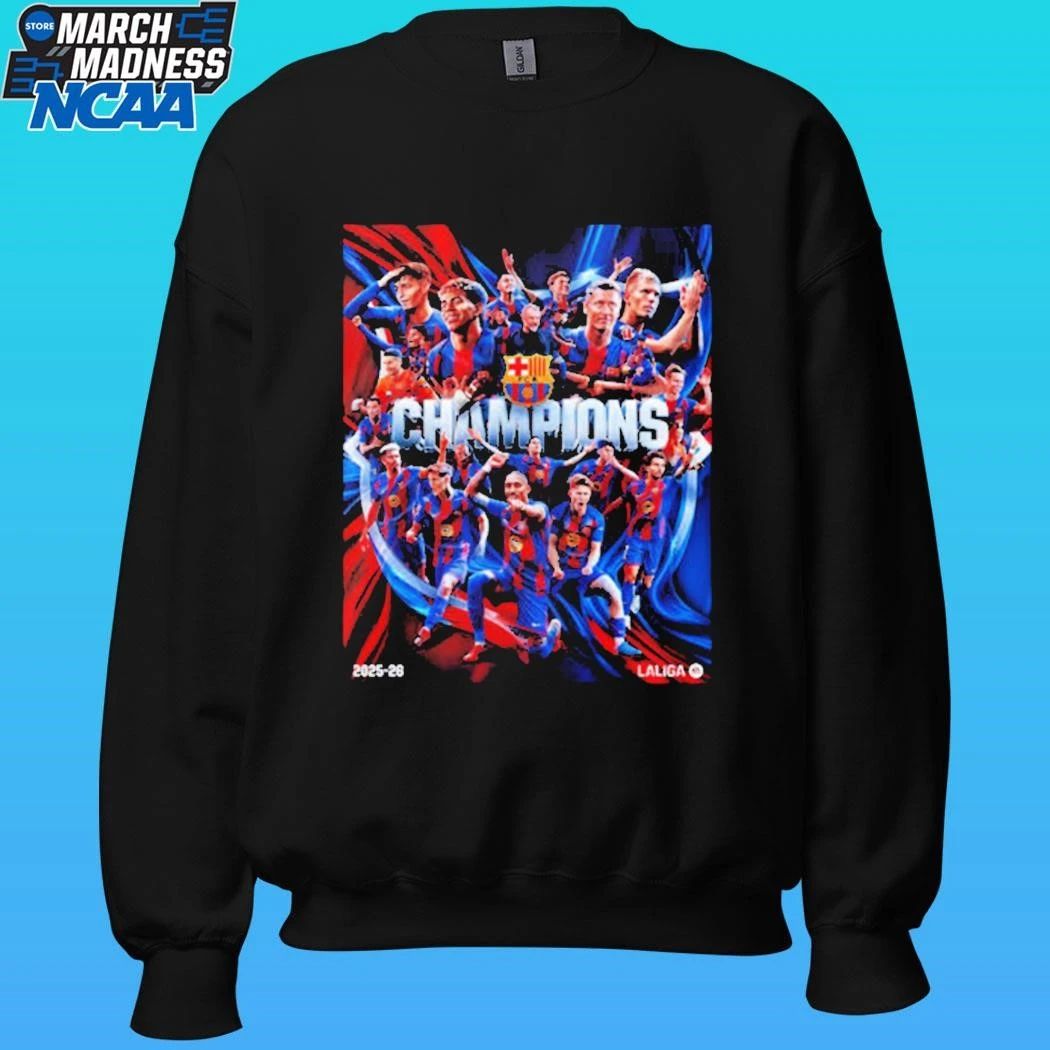 Congrats Barcelona Fc Champions La Liga Title 2025 26 Season Shirt