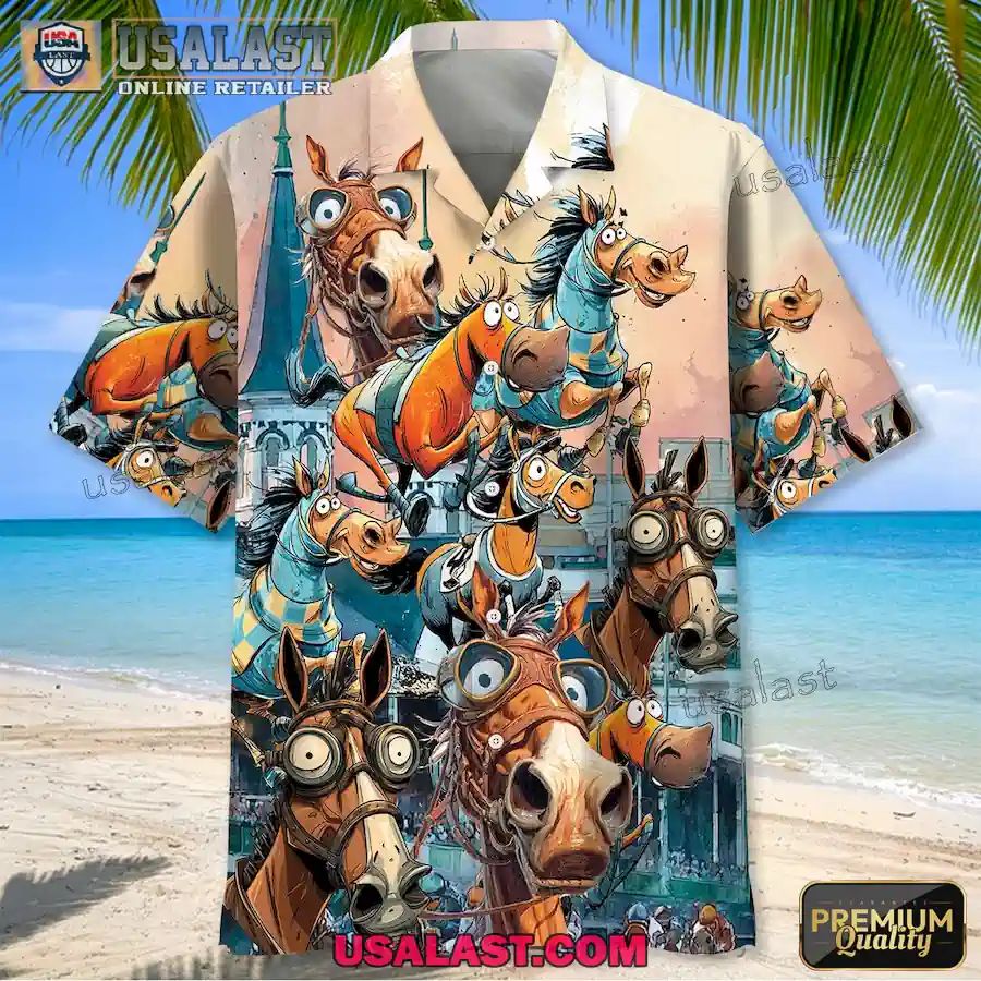 Horse Lover Crazy Horse Racing Aloha Hawaiian Shirt