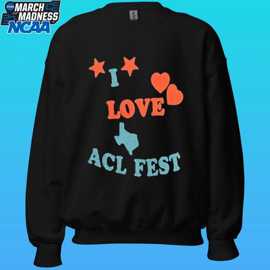I Love Acl Fest Baby Rib Texas Shirt