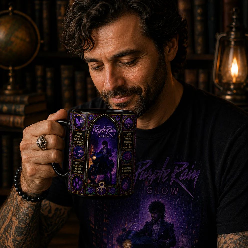 Prince Purple Rain Stained Glass Accent Mug