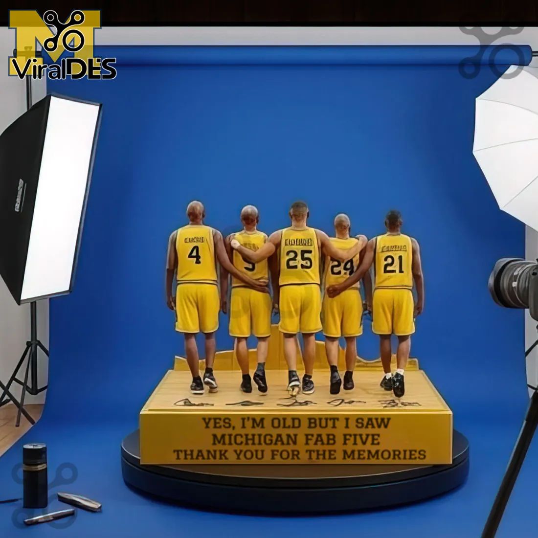 Michigan Fab Five Wolverines 1991-1993 Era Commemorative Display Figure Set