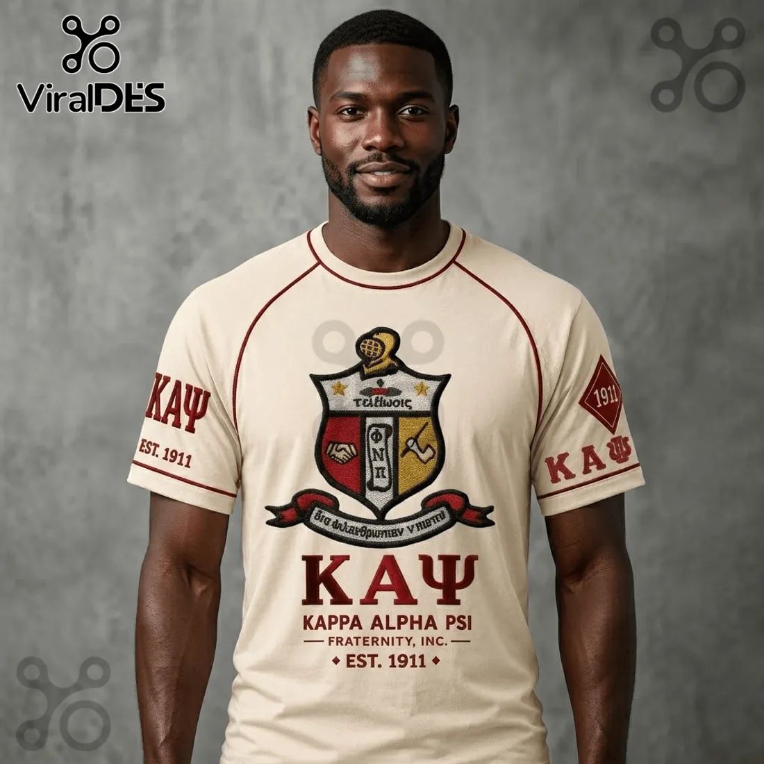 Kappa Alpha Psi Fraternity Crest Vintage Cream T-Shirt