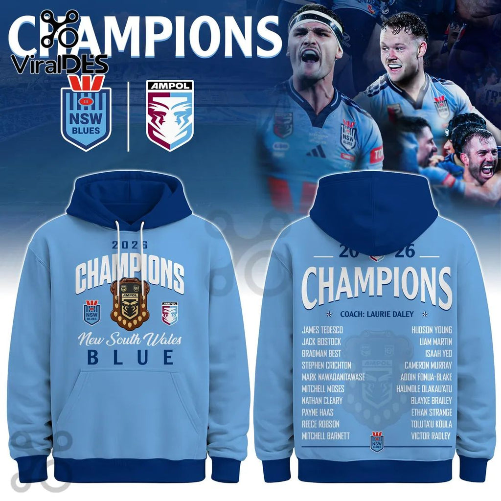 New South Wales Blues 2026 Champions Light Blue Hoodie