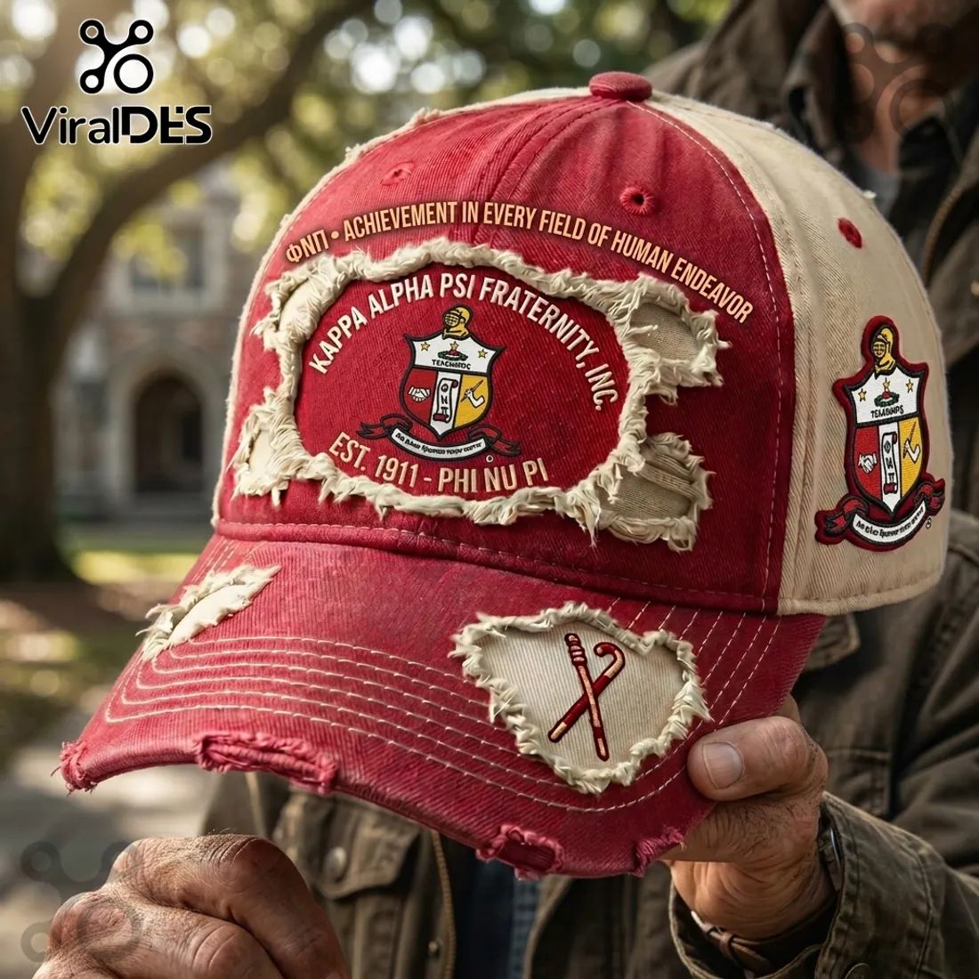 Kappa Alpha Psi Distressed Red Baseball Cap