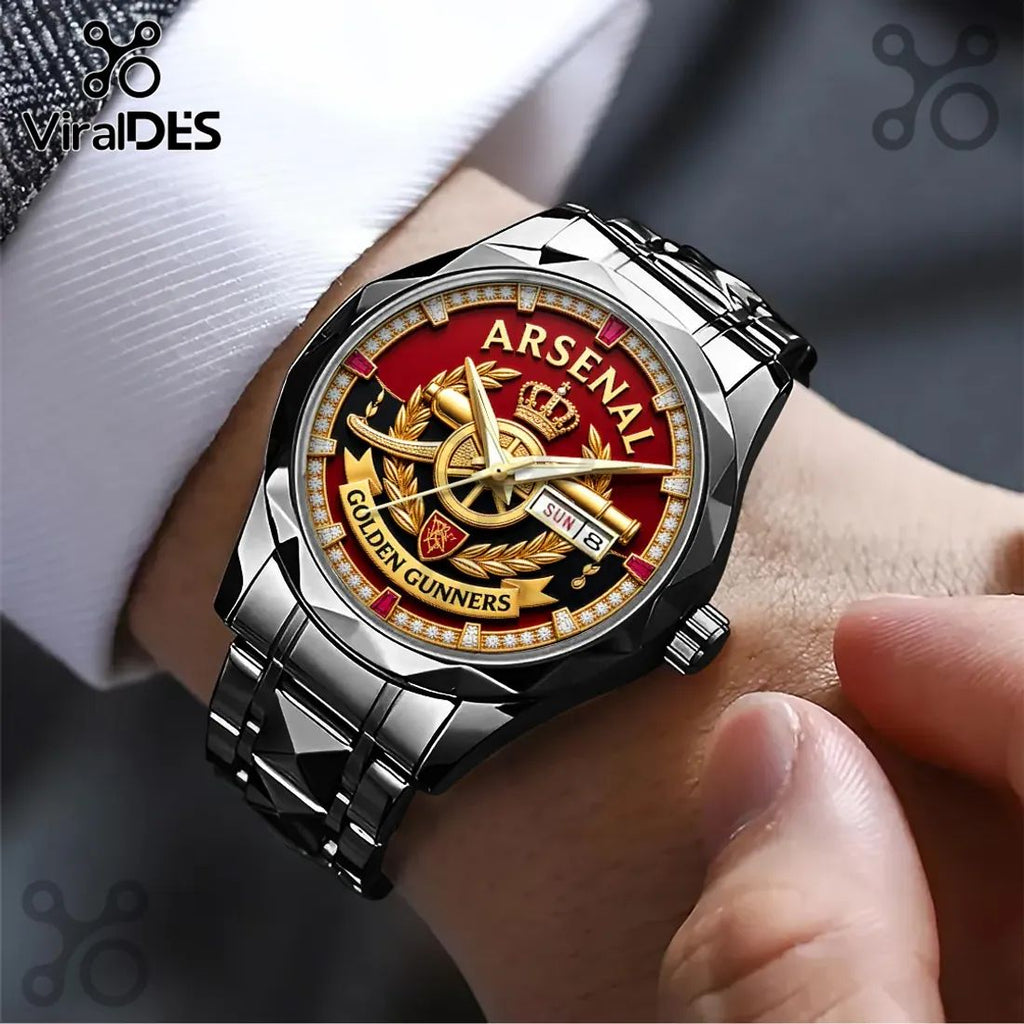 Arsenal Golden Gunners Premium Gold Plated Quartz Watch