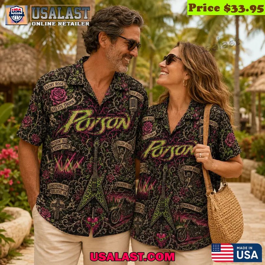 Poison Glam Metal Rock Hawaiian Shirt