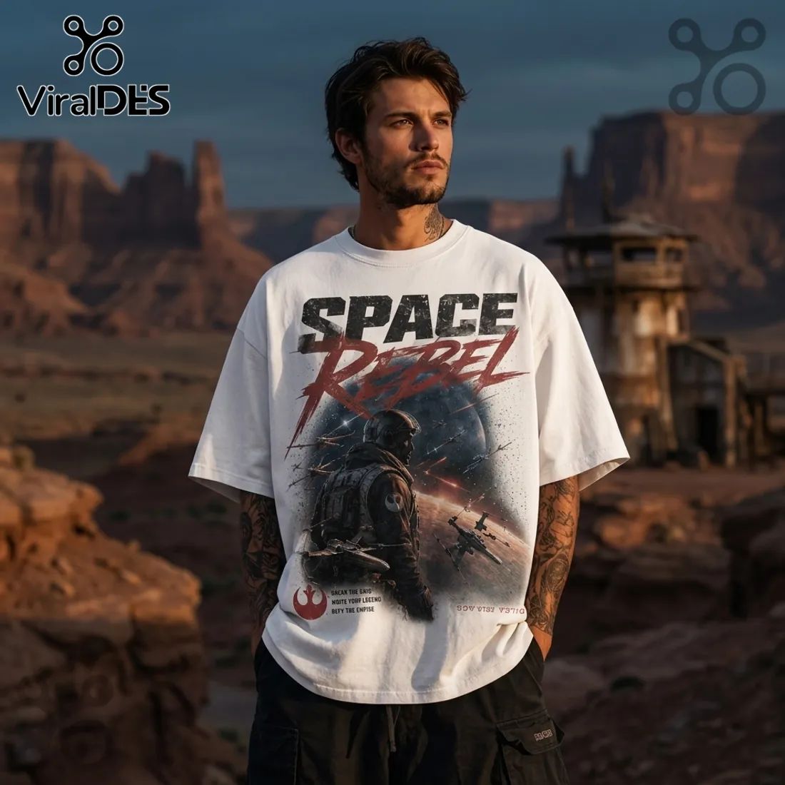 Space Rebel Galactic Vintage Oversized T-Shirt