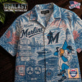 Miami Marlins Vintage Tropical Hawaiian Shirt