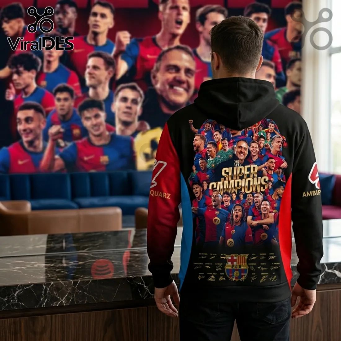 FC Barcelona Super Champions Player Hoodie