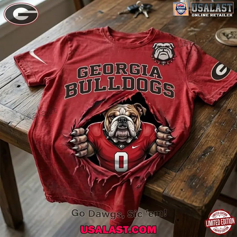 Georgia Bulldogs Go Dawgs Sic Em 3D Tee Shirt