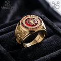 Rush Band Starman Logo Gold Plated Ring