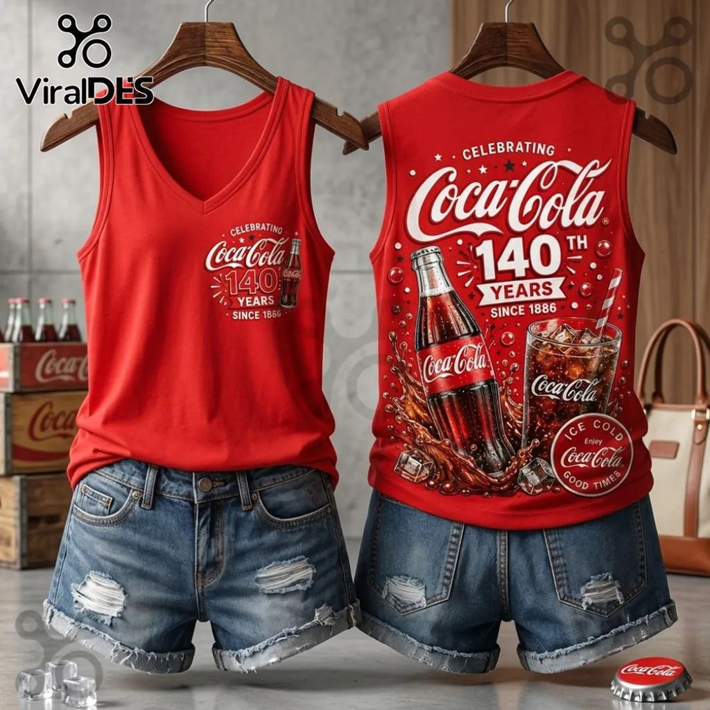 Coca Cola 140th Anniversary V-Neck Tank Top