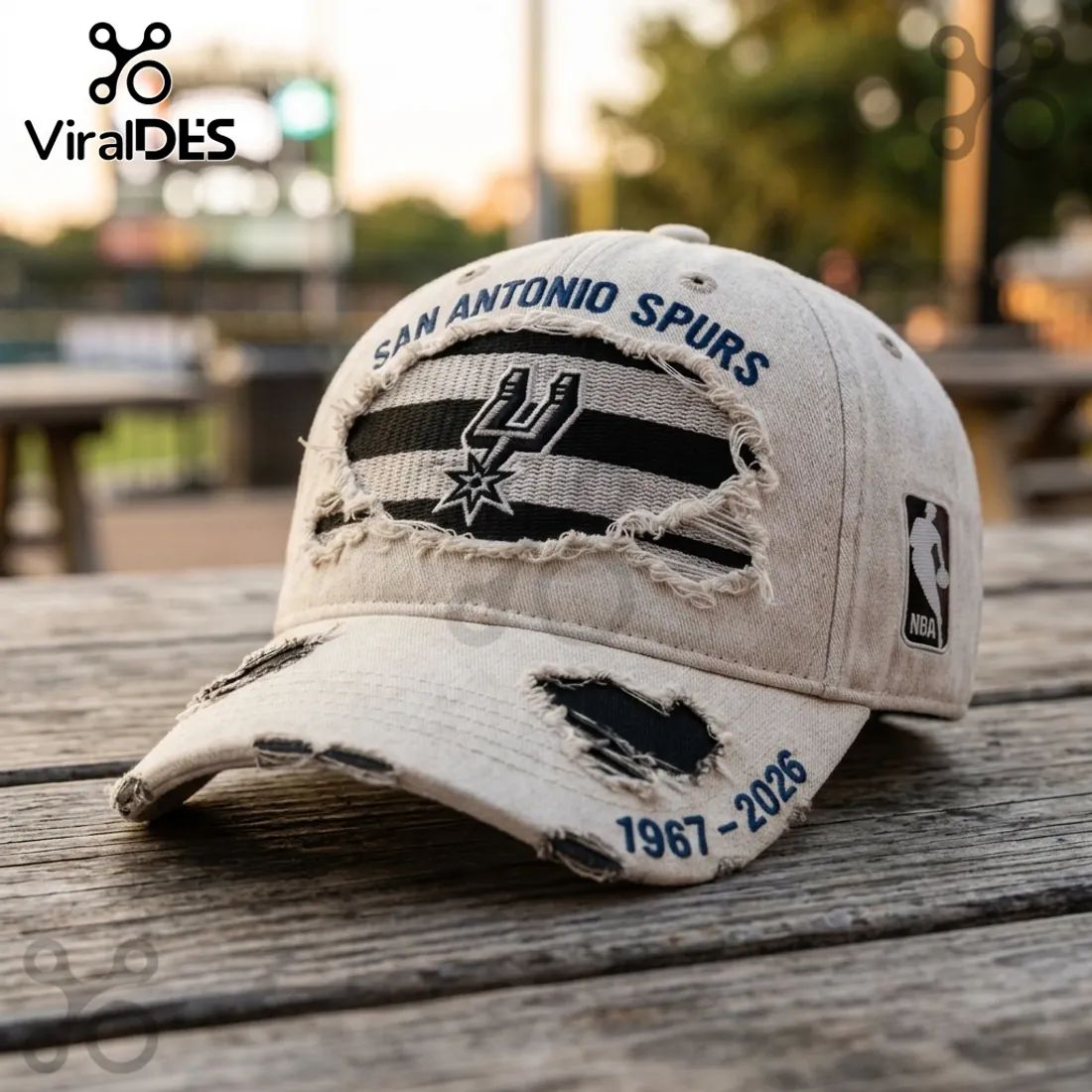 San Antonio Spurs 1967-2026 Anniversary Distressed Baseball Cap