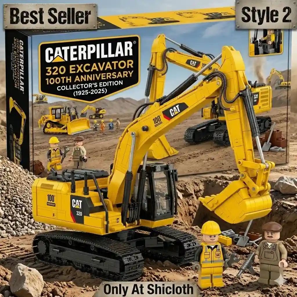Caterpillar 320 Excavator 100th Anniversary Collection Building Brick Set