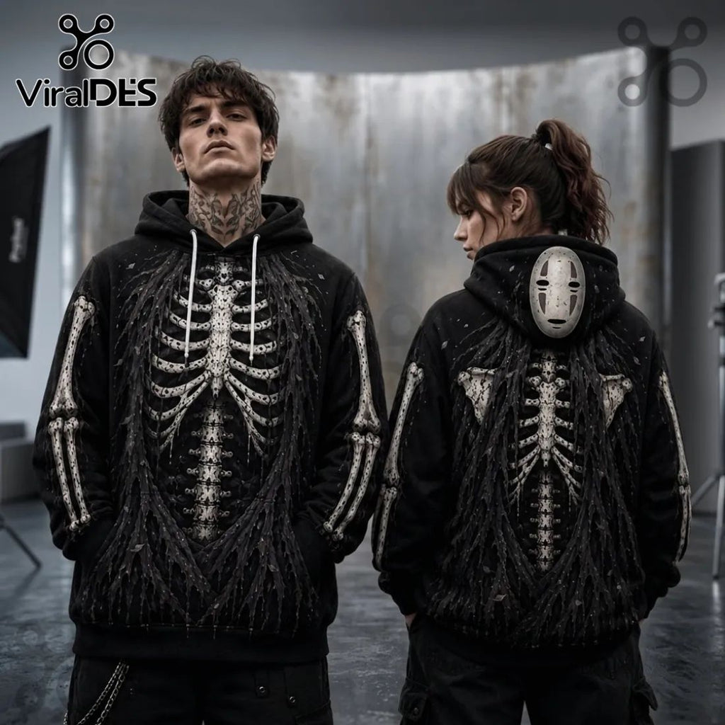 No Face Kaonashi Skeleton Streetwear Hoodie