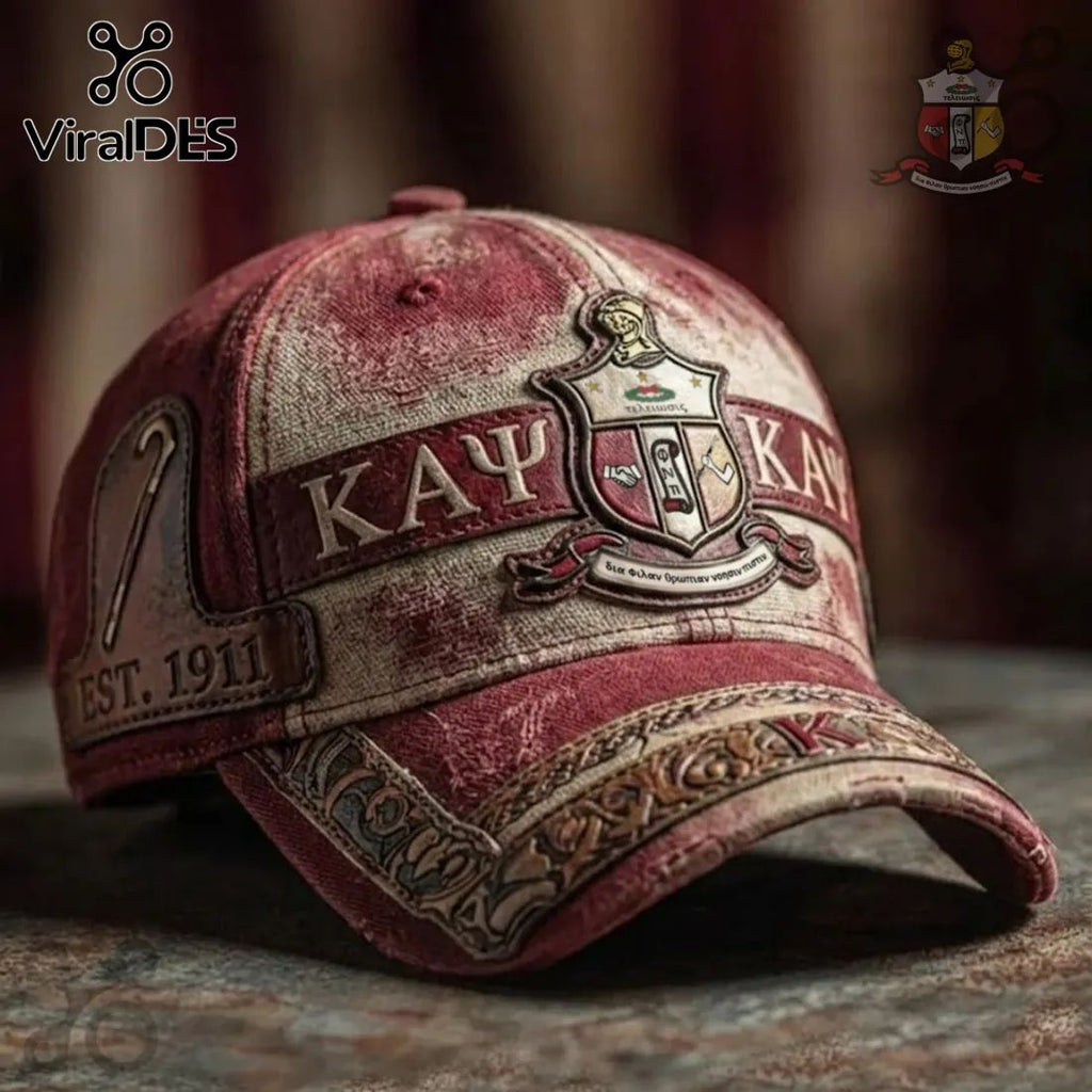 Kappa Alpha Psi Est. 1911 Vintage Emblem Distressed Premium Baseball Cap