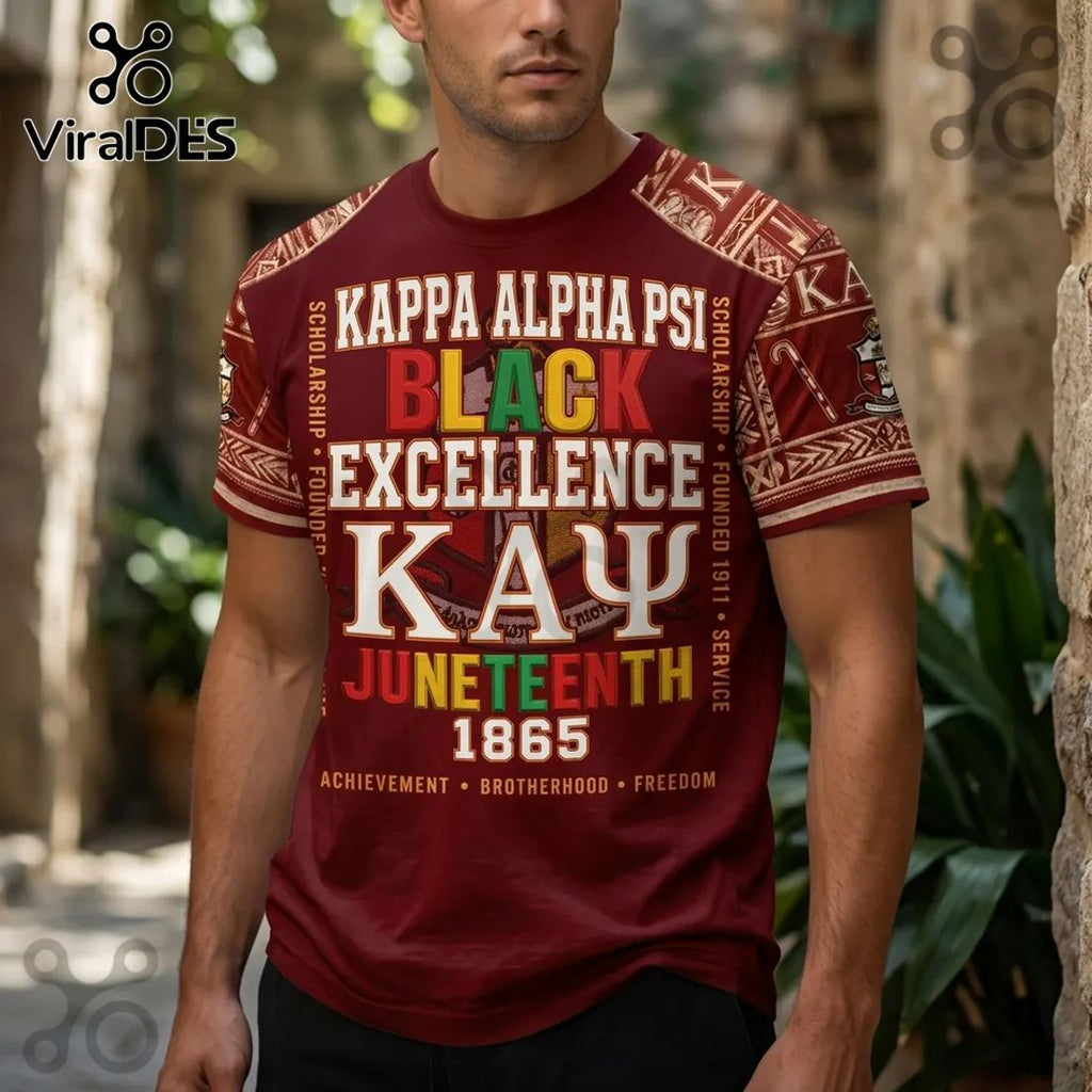 Kappa Alpha Psi Fraternity 1865 Juneteenth Maroon T-Shirt