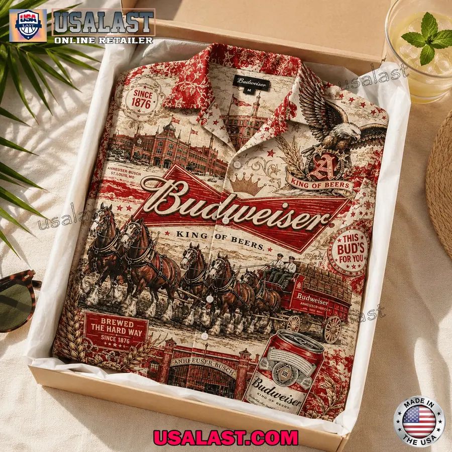 Budweiser King of Beers Vintage Hawaiian Shirt