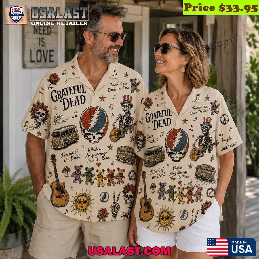 Grateful Dead Dancing Bears Vintage Hawaiian Shirt
