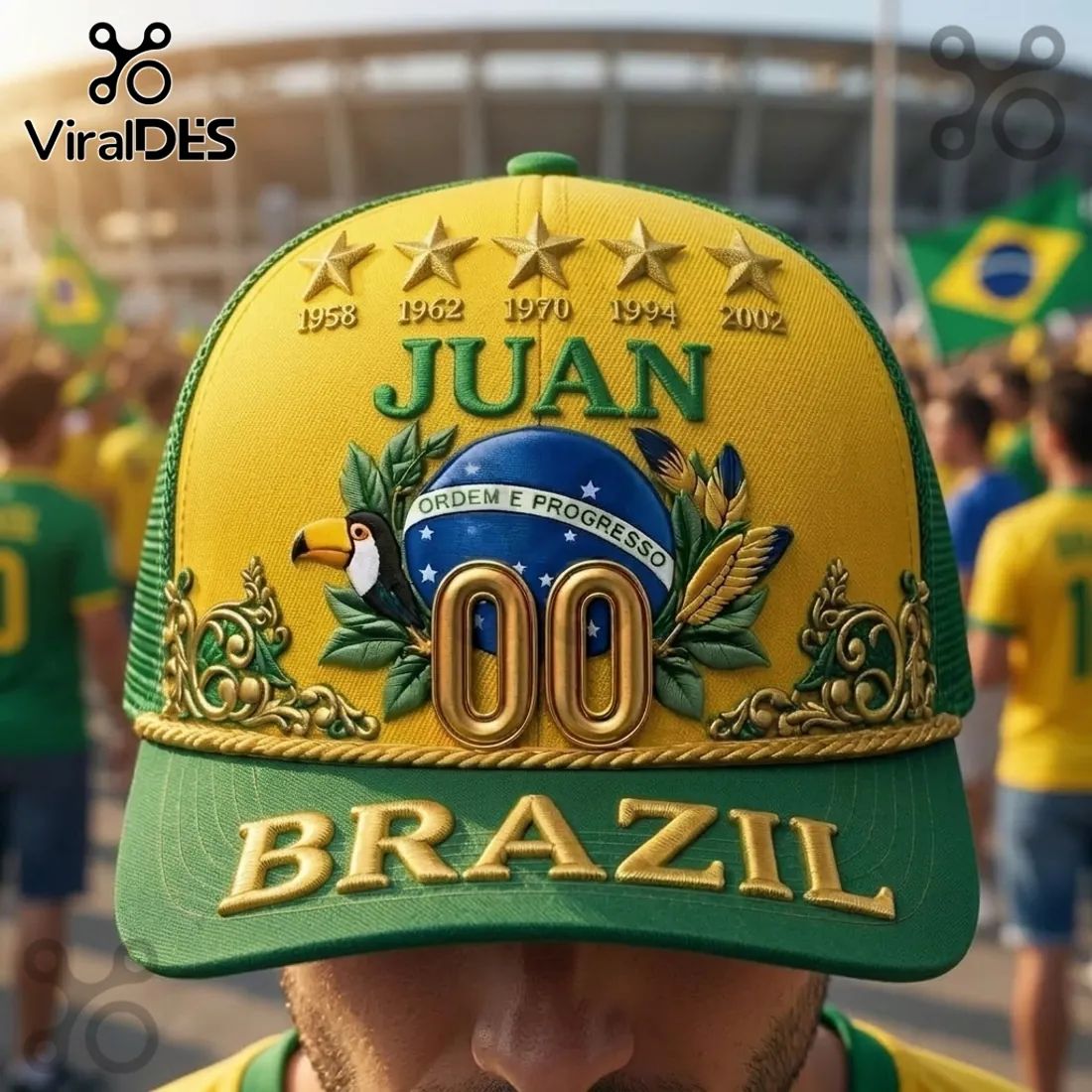 Brazil National Soccer Team 5-Star Anniversary Baseball Cap
