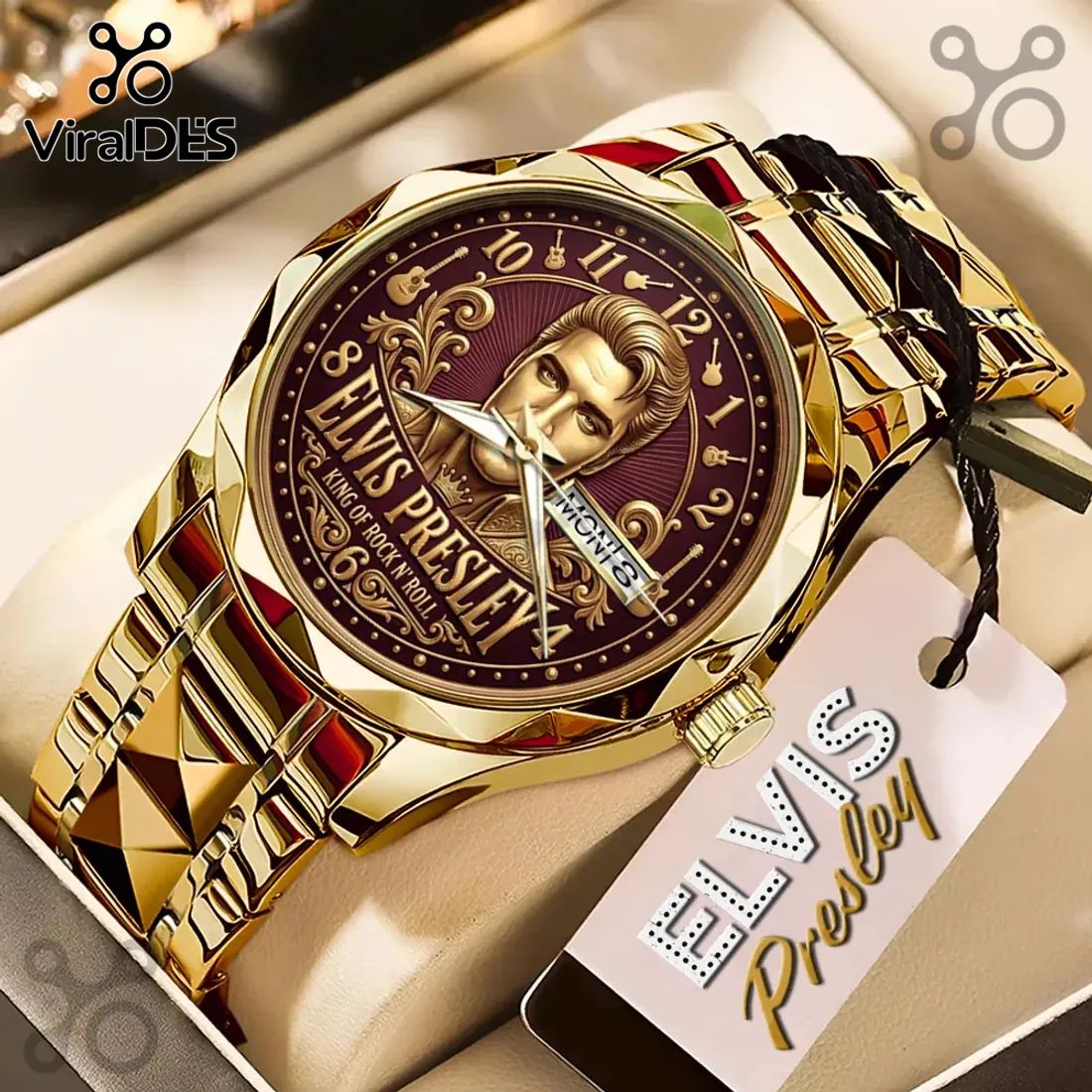 Elvis Presley Gold Tone Alloy Quartz Watch