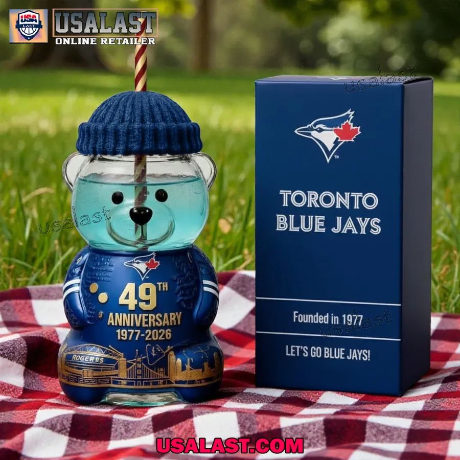 Toronto Blue Jays 49th Anniversary Collectible Bear Glass Cup