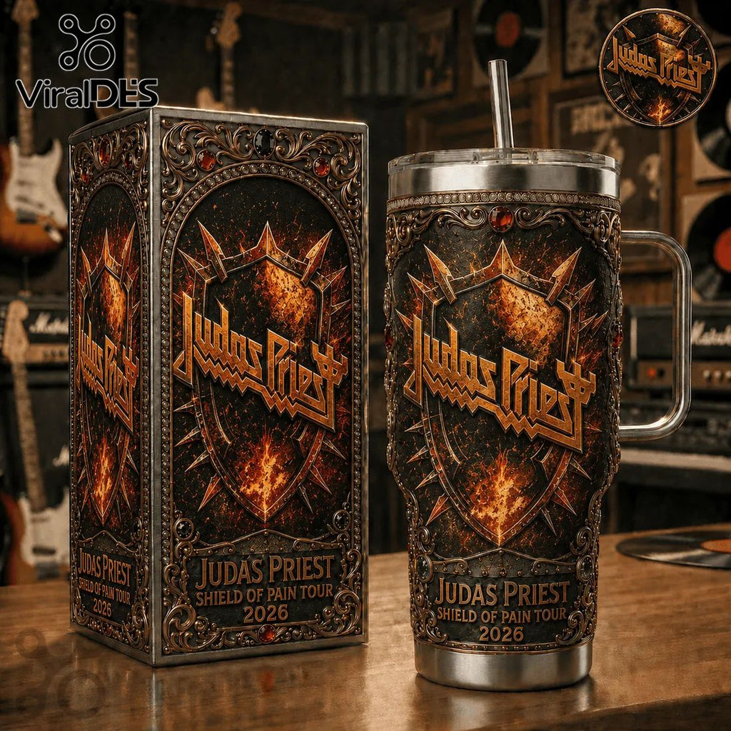 Judas Priest Shield of Pain Tour 2026 Stainless Steel 40oz Tumbler