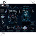 KPop Demon Hunters x Seattle Mariners Navy Baseball Jersey