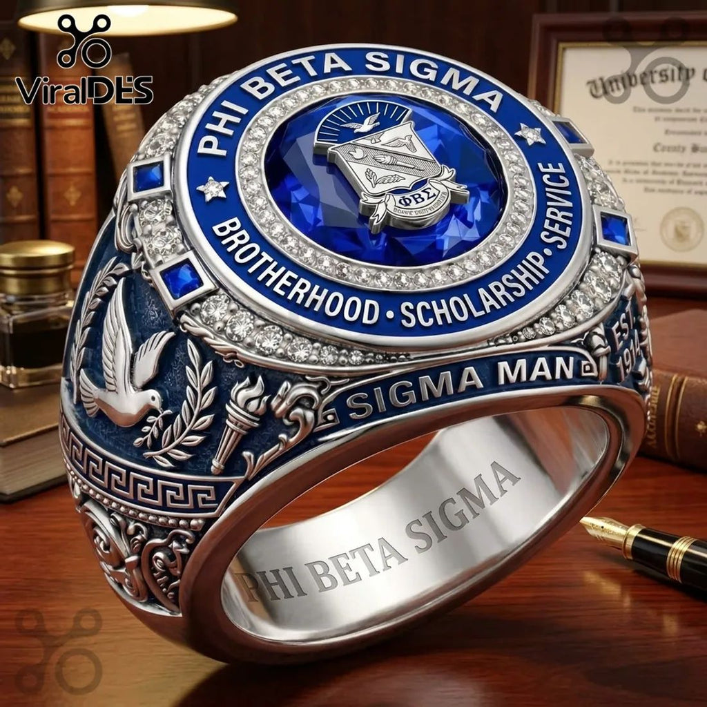 Phi Beta Sigma Brotherhood Scholarship Engraved Ring