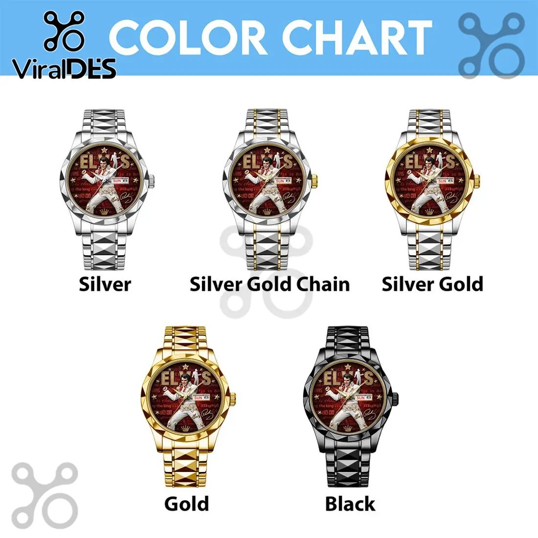 Elvis Presley Gold Tone Luxury Quartz Collectible Quartz Watch