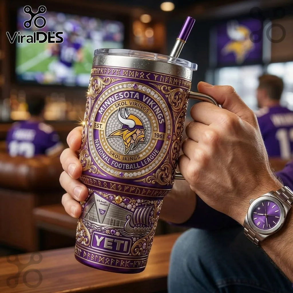 Minnesota Vikings Luxury 40oz Stanley Tumbler