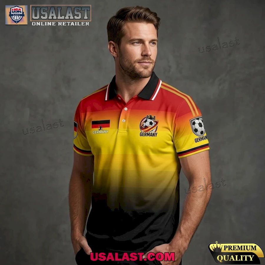 World Cup 2026 German Football Team Print Polo Shirt