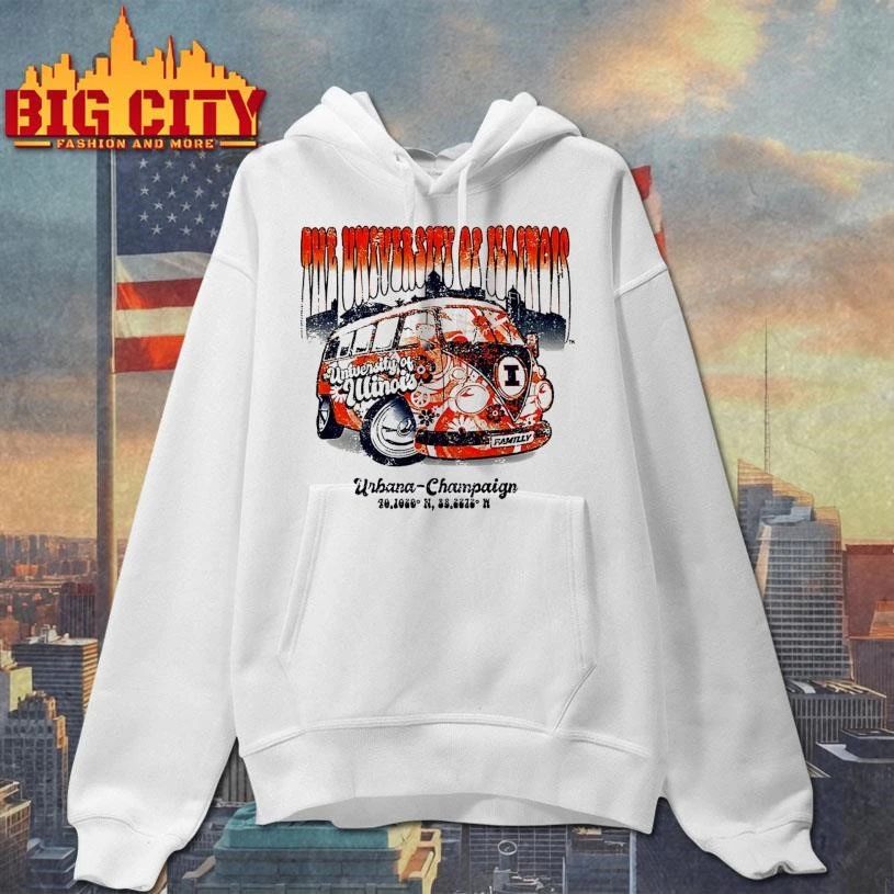 The University of Illinois Fighting Illini Tan Flower Bus shirt