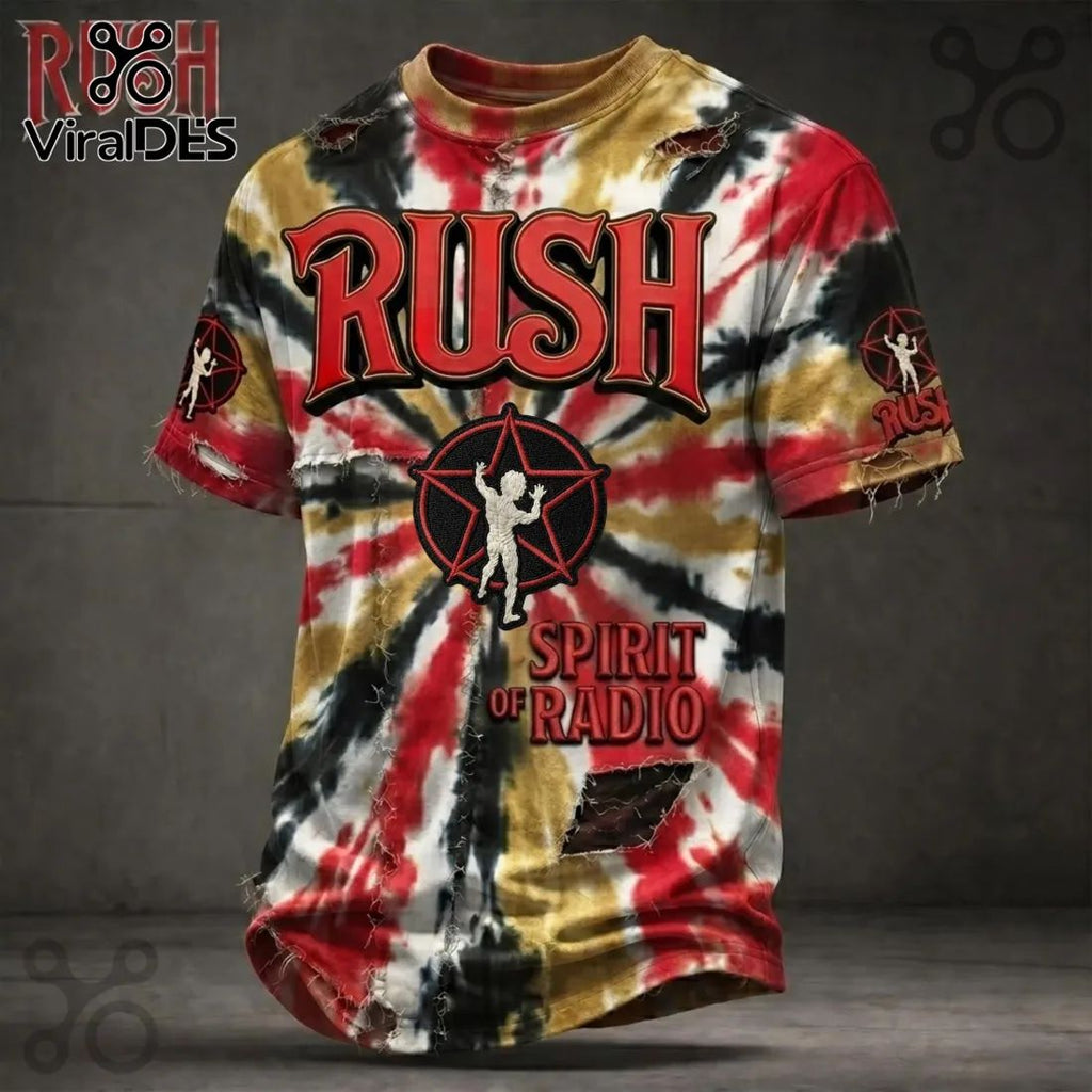 Rush Band Spirit Of Radio Starman Multi Color Distressed T-Shirt