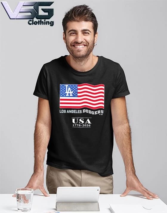 Los Angeles Dodgers USA 1776-2026 Patriotic Flag T-Shirt