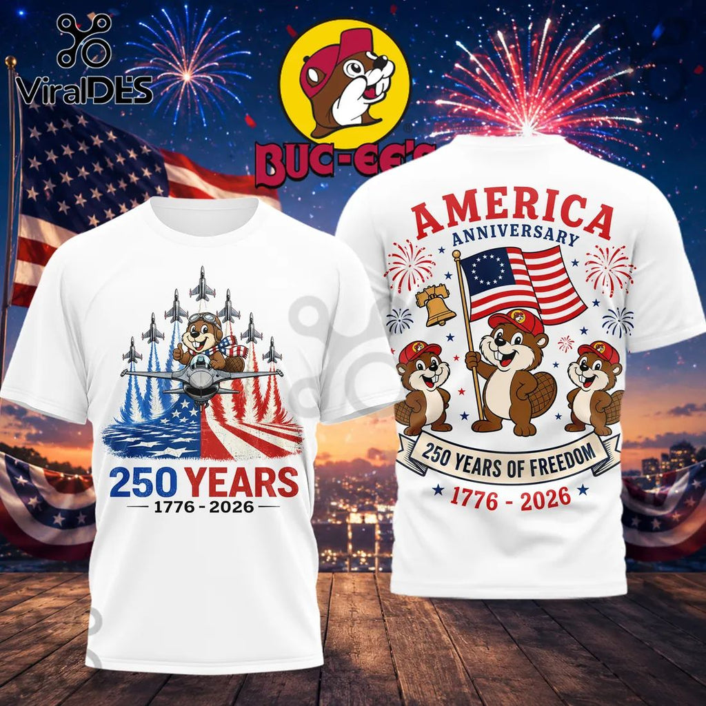 Buc-ee’s 250 Years of Freedom 1776-2026 America Anniversary T-Shirt