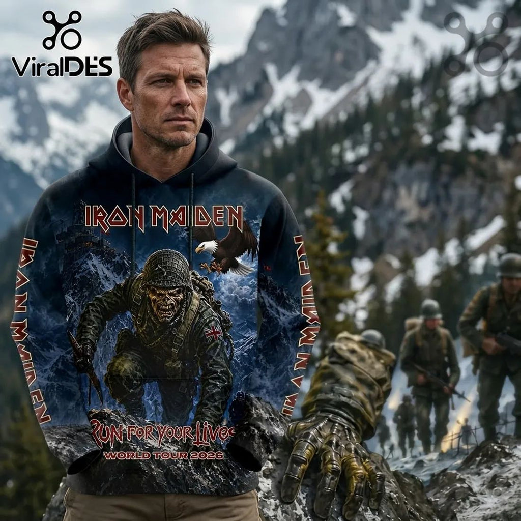 Iron Maiden Run For Your Lives 2026 World Tour Hoodie