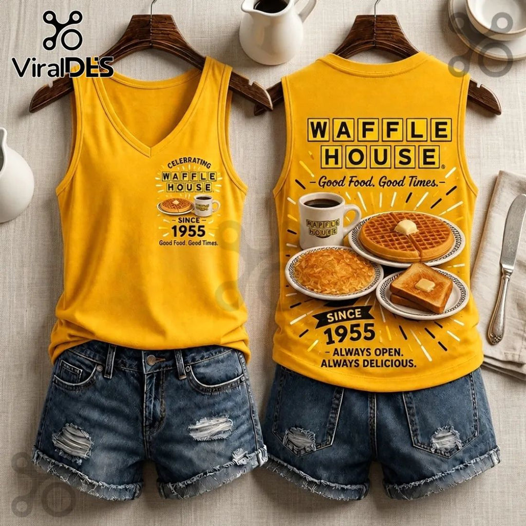 Waffle House Retro 1955 Logo V-Neck Tank Top