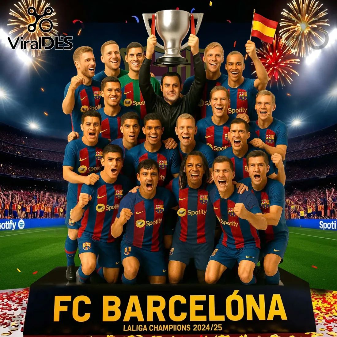 FC Barcelona La Liga Champions 2024/25 Premium Acrylic Plaque