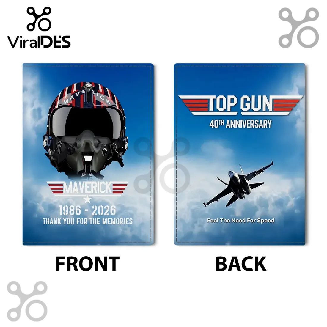 Gun 40th Anniversary Maverick Helmet Leather Passport Cover