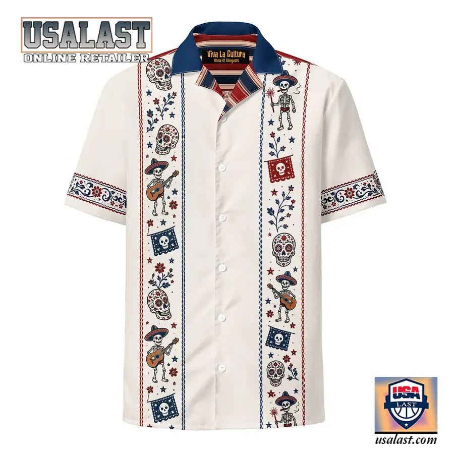 Calacas 4th of July Guayabera Hawaiian Shirt