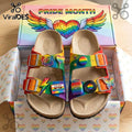 Pride Month Rainbow Cork Footbed Sandal Birken