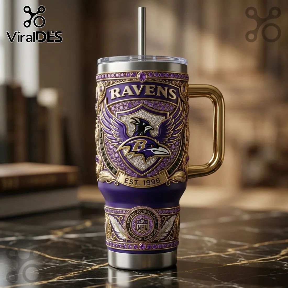 Baltimore Ravens Purple Reign Legacy Limited Edition 40oz Stanley Tumbler