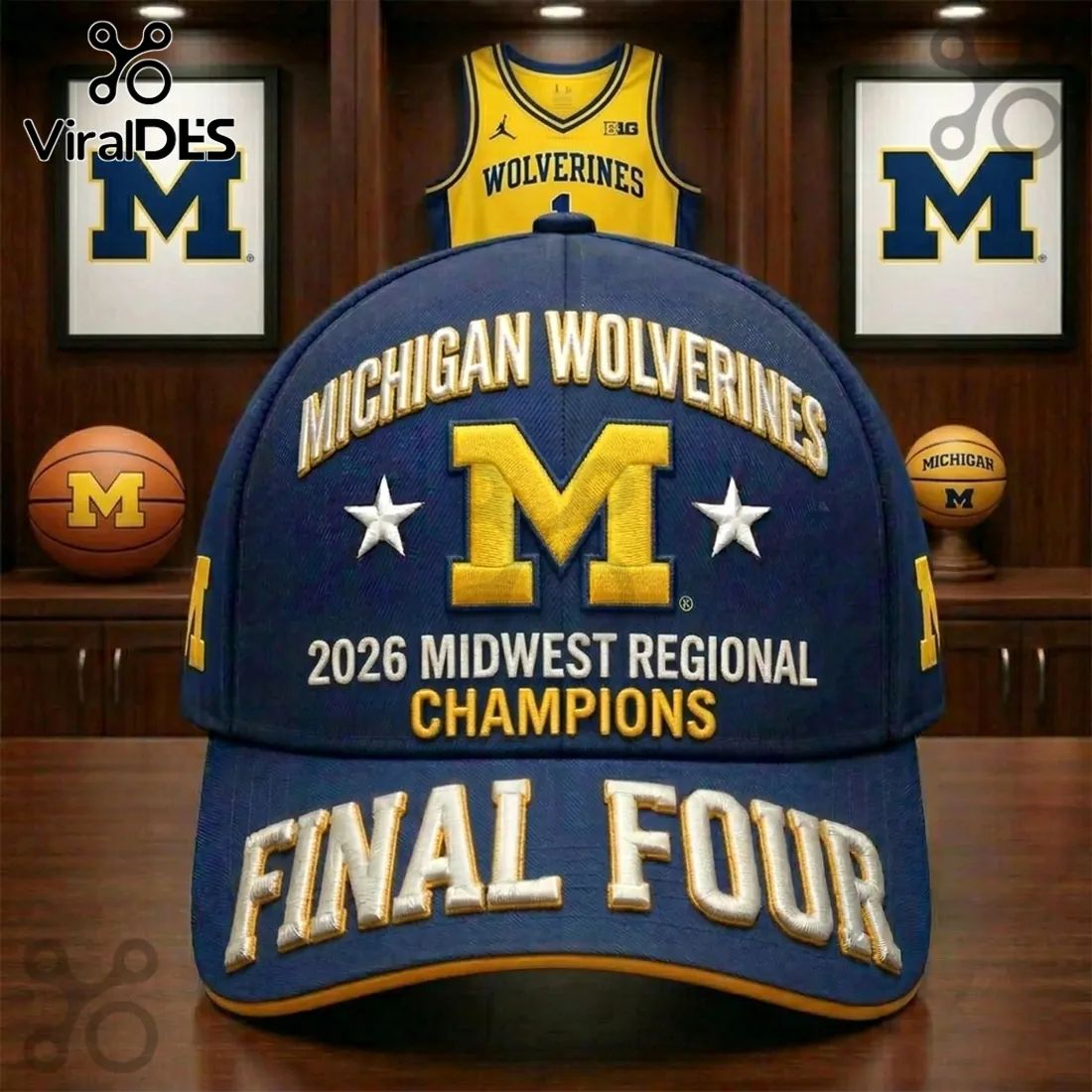 Michigan Wolverines 2026 Midwest Regional Champions Navy Cap