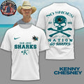 San Jose Sharks X Kenny Chesney No Shoes Nation 2026 Logo Two Sided Graphic T-Shirt