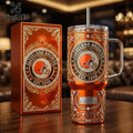 Cleveland Browns YETI Luxury Diamond 40oz Stanley Tumbler